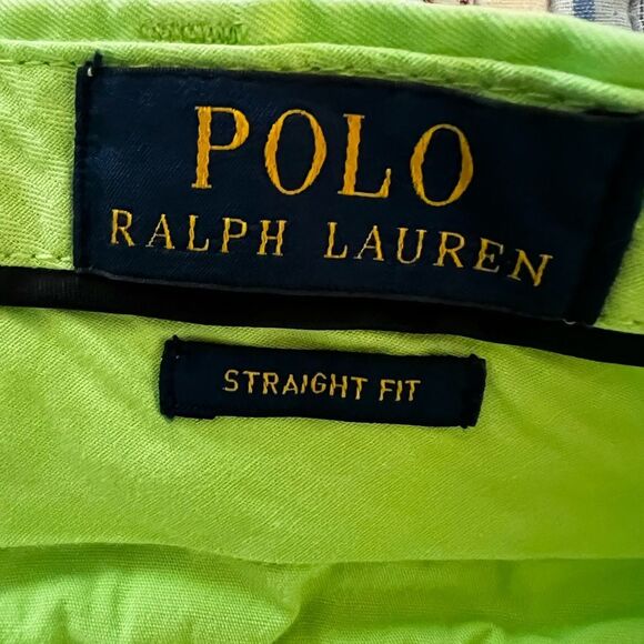 Polo Ralph Lauren Chino Shorts Pima Cotton Standard Fit Flat Front Green Size 36 - Picture 4 of 11